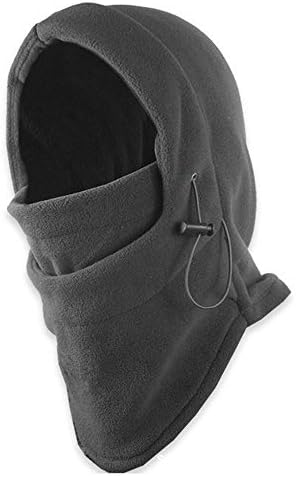 Wellness Tree Cold Weather Thermal Fleece Hoodie Heavyweight Warm Fleece with Adjustable Drawsting - Thermal Balaclava Face Cold Protection (Grey)