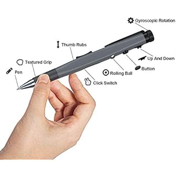Ouying Stress-Relief Fidget Pen, 2-Pack Ballpoint Pens with Fidgeting Parts for Office, School, Kids, Adults and More (gray)