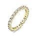 NYC Sterling 2.50mm Gold Sterling Silver 925 Cubic Zirconia Eternity Engagement Wedding Band Ring