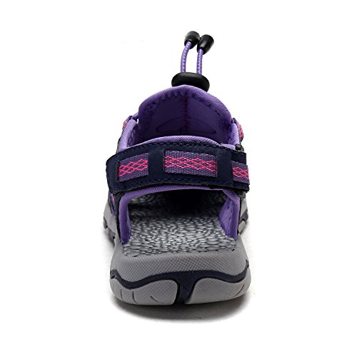 DREAM PAIRS Little Kid 160912-K Purple LT.Grey Outdoor Summer Sandals Size 1 M US Little Kid