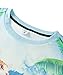 Uideazone Juniors 3D Cat Surfing on Pizza T Shirt Funny Graphic Tee,Blue-2,Asia L(US M)