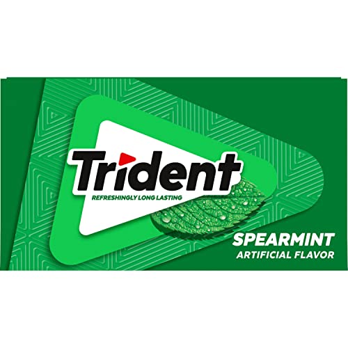 TRIDENT SPEARMINT SUGAR-FREE CHEWING GUM, 6 POCKET PACKS OF 28 PIECES (168 TOTAL PIECES)