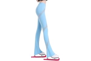 JoyCan Girls Ice Skating Pants with Fleece Warm Figure Skating Trousers for Girls | Sparkly Rhinestone Ice Skate Leggings