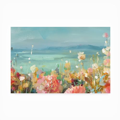 Trademark Fine Art Outdoor Canvas Art - Danhui Nai 'Coastal Dahlias Crop' Wall…