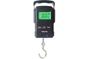YAGSUW Portable Electronic Hook Scale Digital Hanging Bag Luggage Weight Scale Fishing Scale with Measuring Tape 165Lb Black