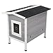 Petsfit Large Outdoor Cat House Waterproof, Outside Feral Cat Shelter with Escape Door & Stair Weatherproof