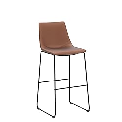 NicBex Retro Bar Stools Crazy-Horse Leather with