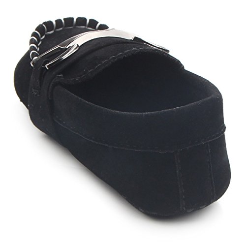 Fire Frog Baby Shoes Infant Toddler Boy Shoes Crib Bebe Classic Handsome Soft Soled Loafers Black 12-18 Months