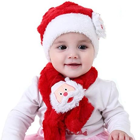 Paitue Lovely Unisexed Baby Kids Girls Boys Christmas Knitted Hat Scarf Warm Woollen Hat Scarf Caps Crocheted Baby Beanie