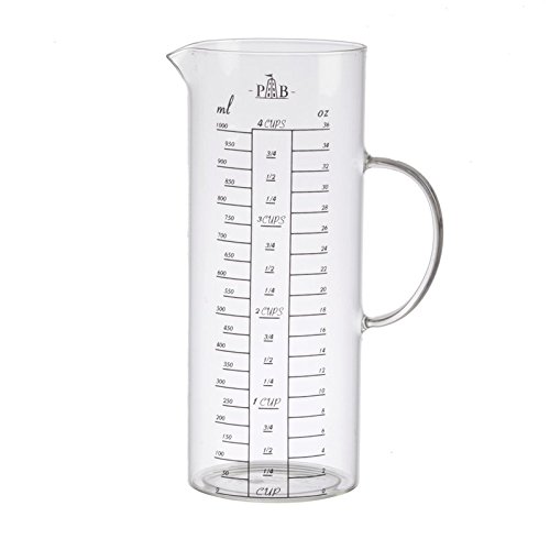 la Porcellana Misura Measuring Jug Lt 1,0 Gb, White, 14 x 9 x 22 cm