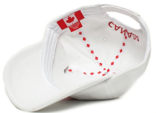 Canada Canadian Flag Embroidered Dad Hat One-Size Unisex Adult (White/White)