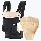Ergobaby Bundle - 2 Items: Black/Camel All Carry Position Award Winning 360 Baby Carrier and Easy Snug Infant Insert, Natural