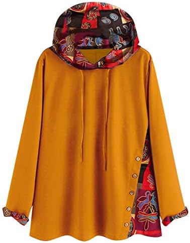 New Women's Stitching Printing Button Casual Large Size Women Sweatershirt Beige Warm Sweaters