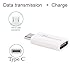 Type C to Micro USB Adapter 2-Pack, Roopower Type C Female to Micro USB Male Adapter Charge Sync Connector Connect Type C Device to Micro USB Device - White (USB-C to Micro USB White 2-Pack)