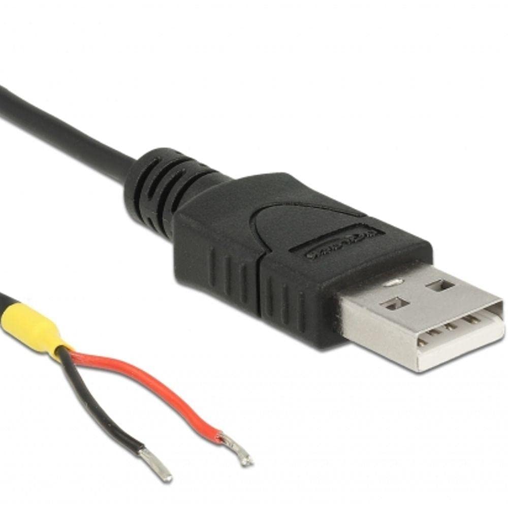 DeLock Cable USB 2.0 Type A Male > 2 x Open Cable Ends Power 1.5 m Raspberry