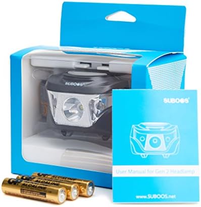 SUBOOS Gen 2 LED Headlamp Flashlight - Bright 170 Lumen White Cree LED + Red Light,Great for Camping,Runing,Light Weight,Water & Shock Resistant, 3 AAA GP Batteries Included.