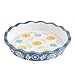 KINGSBULL HOME Pie Pan Porcelain Pie Dish Ceramic Pie Plate 10.5-Inch Teal Non-Stick Safe for Microwaves, Dishwasher, Ovens, Navy blue