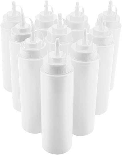 Amazon 7ml調味料ディスペンサー 10本セット ソース入れ 調味料入れ スパイスボトル キャップ付き 保存びん 調味料ボトル 衛生的 自宅用 屋台用 業務用 3色選べる ホワイト Zerodis 調味料入れ