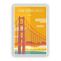 2 x 10cm/100mm San Francisco USA Vinyl Stickers Travel Luggage #7996