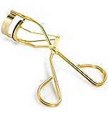 Kaasage Professional Beauty Eyelash Curler with Refill Silicone Pads (Gold)