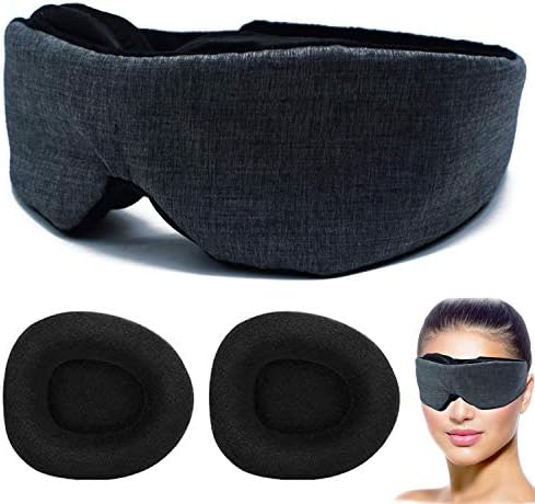 Modular Adjustable 3D Sleep Mask -Never Broken- Eye Mask for Sleeping Locking Light 100%- Blindfold Airplane mask- Night Blinder Eyeshade for Men Women - Grey(#1)