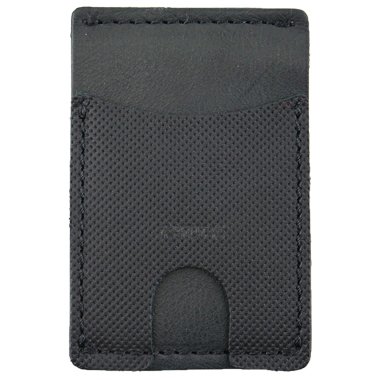 AIRSTIK Wallet for Phone or ID Credit Card Holder Minimalist Slim Cash Front Pocket Reusable Universal Micro Suction Leather Made in USA by KAPOTAS (Black)