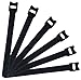 Attmu 50 PCS Reusable Fastening Cable Ties, Microfiber Cloth 6-Inch Hook and Loop Cord Ties, Black primary