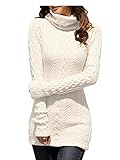 v28 Women Polo Neck Knit Stretchable Elasticity Long Slim Sweater 6-10,White