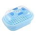uxcell Plastic Clear Cover Bathroom Soap Box Holder Case Container Blue