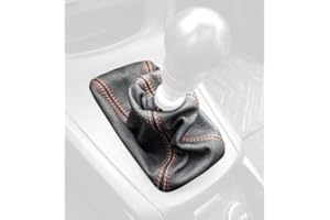 RedlineGoods Shift Boot - Type 1 for ST Cars only Compatible with Ford Fiesta 2011-19. Tailor Made - not Universal. Genuine top-Grade Italian Black Leather with Blue Thread