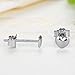 Bamoer White Gold Plated Heart Button Post Earring Stud for Women Gift