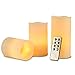 Kohree Real Wax Flameless Candles Battery Operated Led Candles Lights Remote Control Candles with Timer (Pack of 3)