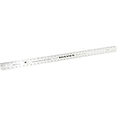 Mayes 10208 36 Inch Straight Edge Aluminum Ruler, Heavy Duty 36 Inch Ruler with Standard Measurements, Extra Thick Precision Straight Edge, Made in USA