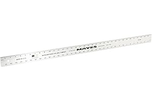 Mayes 10208 36 Inch Straight Edge Aluminum Ruler, Heavy Duty 36 Inch Ruler with Metric and Standard Measurements, Extra Thick Precision Straight Edge