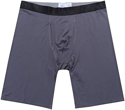 2-Pack Mens Modal 9" Boxer Briefs with Fly / Gray / L (36"-38")