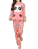 MyFav Children Girl Pajama Long Sleeve Sleepwear Cute Big-Eye Panda Nightclothes