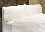 600 Thread Count 100% Egyptian Cotton Stripe White King 24 Deep Pocket Sheet Set by Splendid