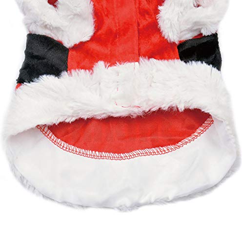 Letdown Pet Christmas Hoodie Puppy Dog Cat Santa Winter Warm Sweater Costumes Apparel (S, Red) - Thumbnail 5