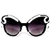 EF Oversized High Fashion Two Tone Sunglasses w/Baroque Swirl Arms (Light Brown)