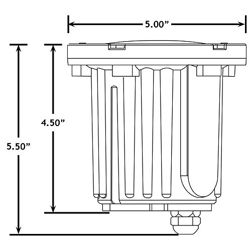 Lumen Logic 12V Brass InGround Well Light (Open Top) with 5W 2700K