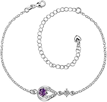 Addfect Ladies Anklet Bracelet with Water Drops Personalized Elegant Hollow Curb Chain Adjustable Length 20 – 30 cm