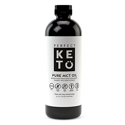 Perfect Keto Pure MCT Oil- C8 Caprylic Acid/C10 Coconuts Blend Best to Burn Fat for Fuel - Ketogenic Diet Supplements for Ketosis. Ketone Coconut Coffee Creamer Octane for Brain