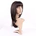 Heat Resistant Synthetic Wig with Bang Brown Japanese Kanekalon Fiber 12 Styles Long Hair Full Head 13.5'' / 13.5 inch+Stretchable Elastic Wig Net for Women Girls Lady,#2 Dark brown