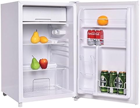 White 4.4 Cubic Feet Compact Single Reversible Door Mini Refrigerator Cabinet With Internal Freezer Adjustable Temperature Easy To Care Ideal For Use In Dorm Office Or Your Mini Bar