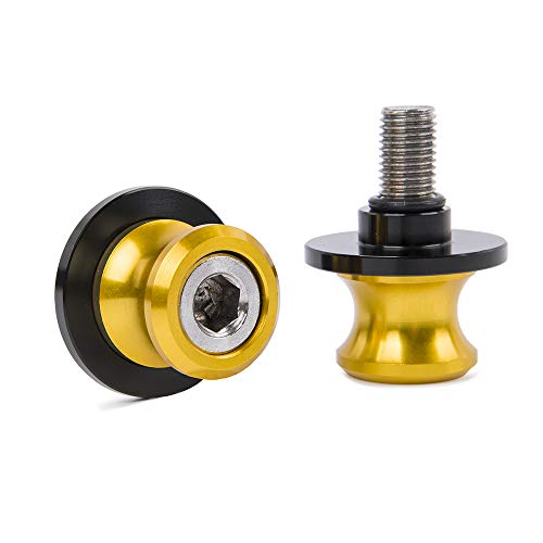 XX eCommerce Motorcycle Motorbike 1 Pair Swingarm Swing arm 6mm Slider Spool Stand Screw Stud Bolt Nut Kit for Yamaha R1 R3 FZ MT 07 09 Aprilia (Gold) - Thumbnail 5