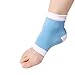 GEL Heel Socks for Dry Hard Cracked Skin Moisturizing Open Toe Comfy Recovery Socks (White-Blue)(Small)