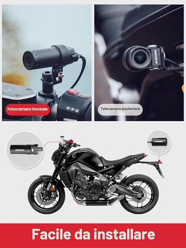 INNOVV K6 Motorcycle Dashcam, Dual Channel QHD 2K+1080P IP67 Waterproof Mini Motorcycle Camera with Wi-Fi, 120¡ã Golden Angel, G-Sensor Detection, Support 256GB (SD Card Not Included)
