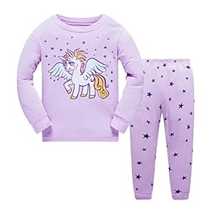 JinBei Pyjama Kids Meisjes Set Peuter Nachtkleding Kind Pajamas Winter Katoenen Lange Mouw Eenhoorn Night Suit Tops…