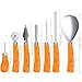 iBaseToy Halloween Pumpkin Carving Tools Kit, 13 Pieces Professional Pumpkin Carving Kit Includes Wooden Sculpture Knife, Easily Carve Jack-O-Lantern (with Storage Bag)
