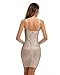 UONBOX Women's Rayon Cute Sleeveless Bodycon Bandage Strap Dress (S, Nude)